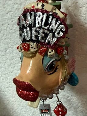 Glitter Red Lip Holiday Ornament - Novelty Home Accent